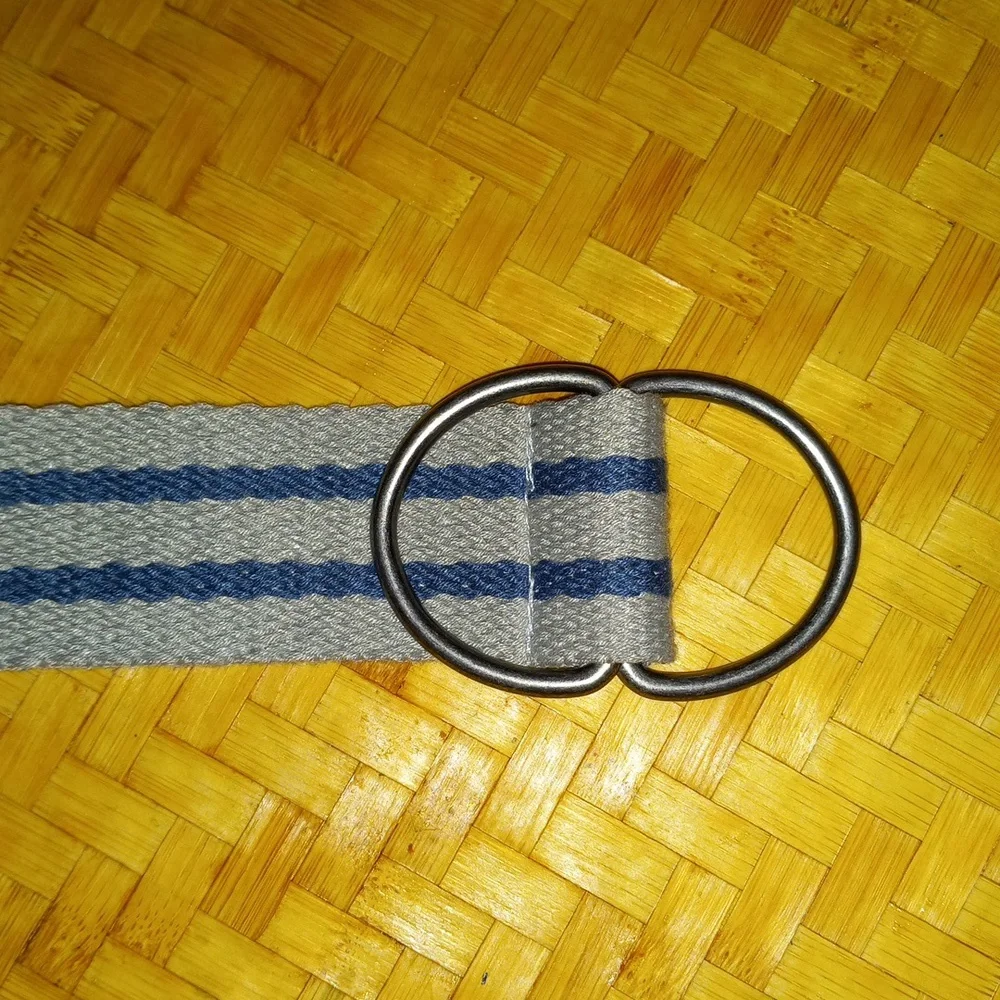 Wenzhou Ouyuan Co. Ltd. Nautical Gray and Blue Striped Men's Belt Sz. 40